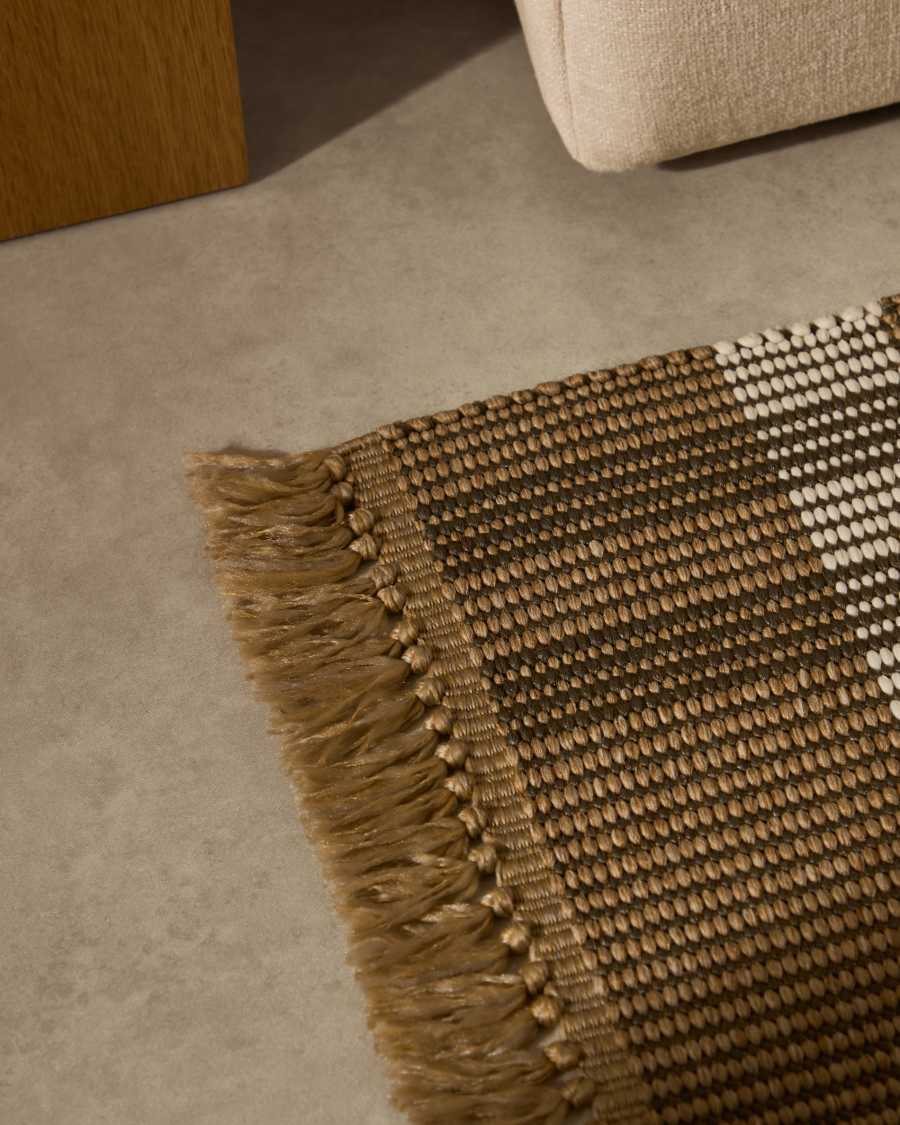 Teppich Barani aus synthetischen Fasern braun und beige 60 x 90 cm