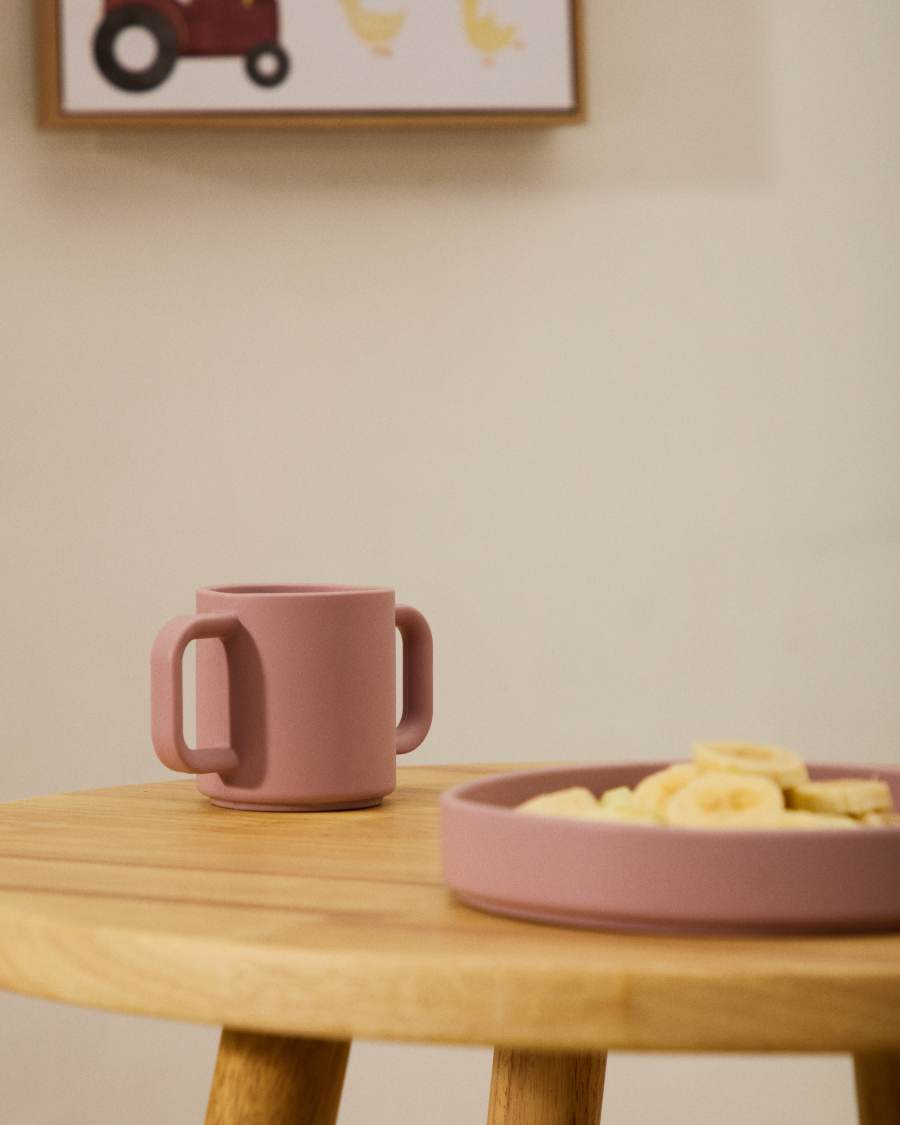 Lili set of two cups in pink and turquoise silicone