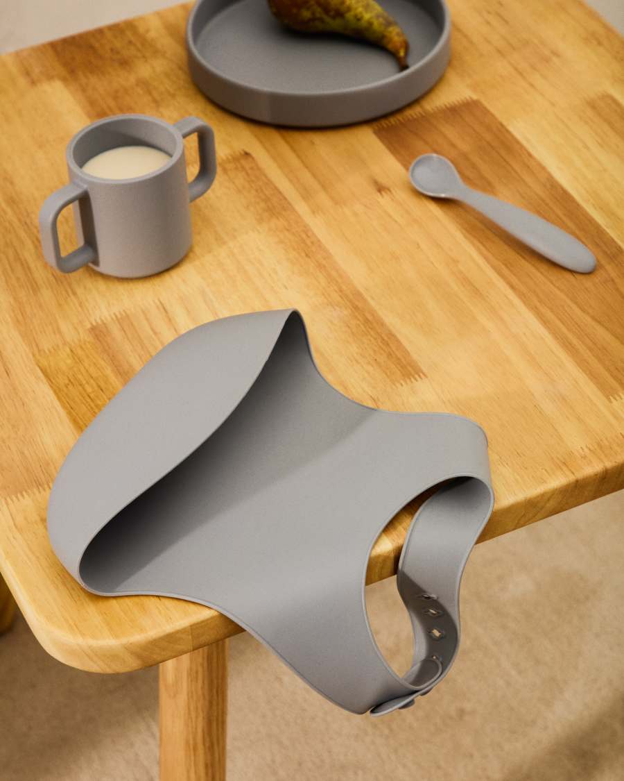 Lili set met 2 siliconen slabbetjes, oranje en blauw