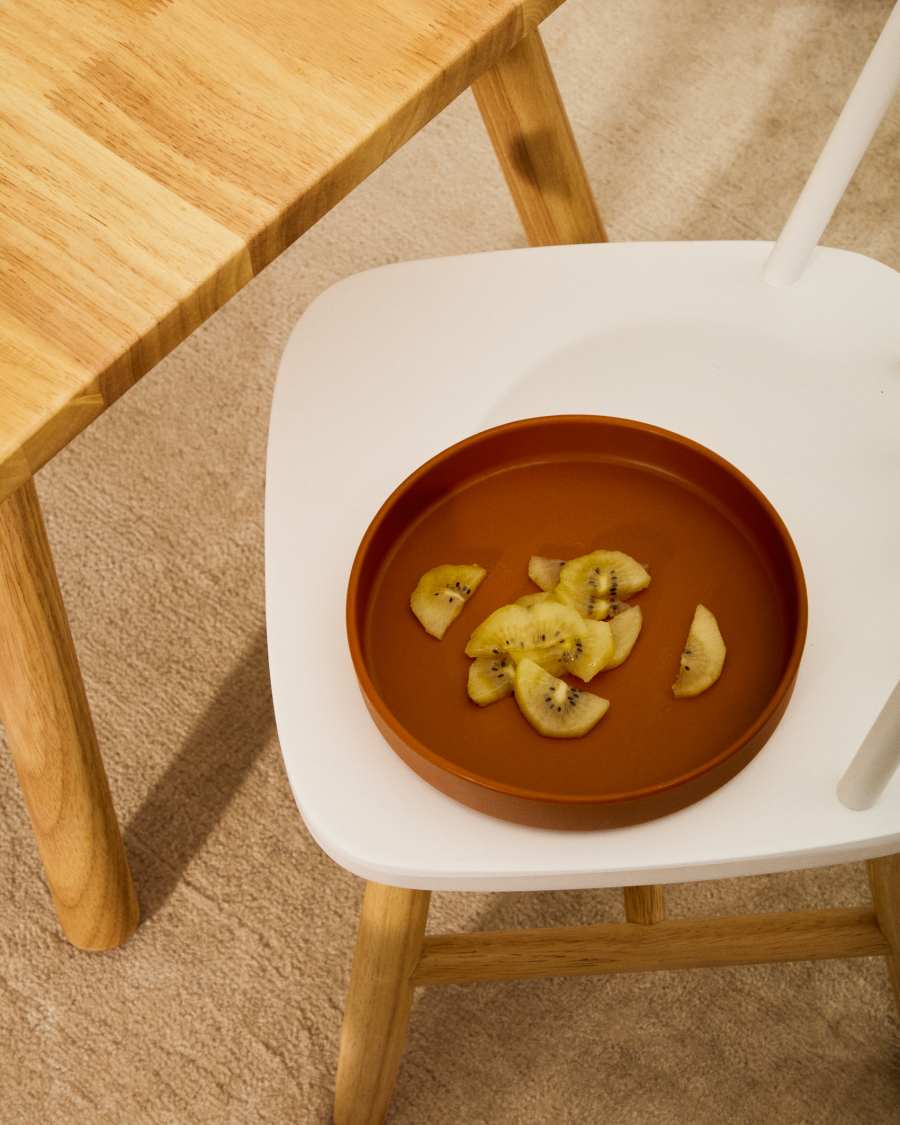 Lili plate and bowl set in orange silicone