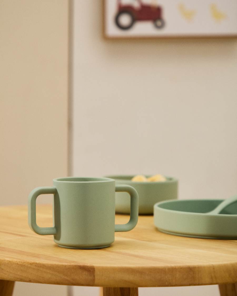 Lili set of two cups in pink and turquoise silicone