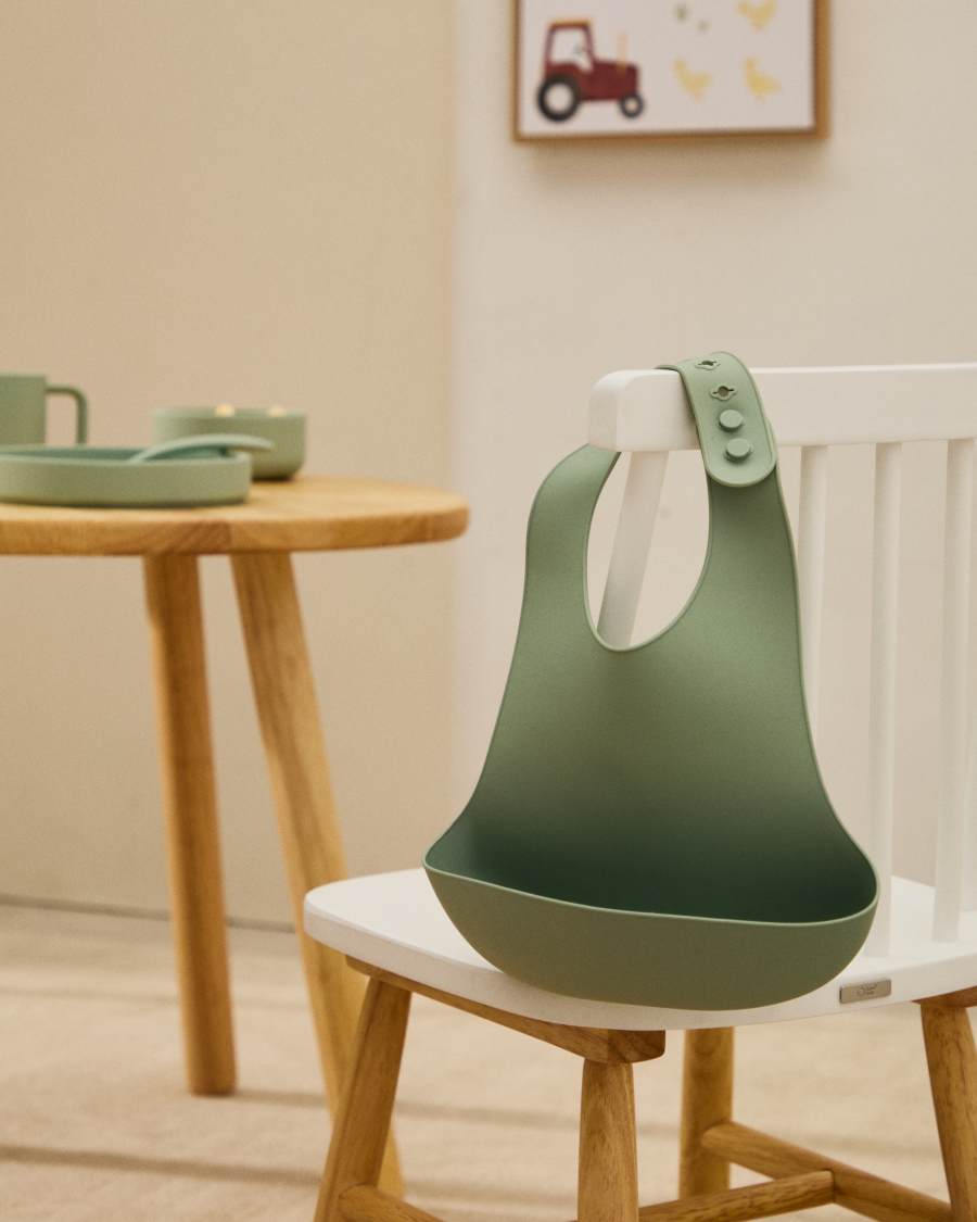 Set Lili aus 2 Lätzchen aus Silikon rosa und türkis