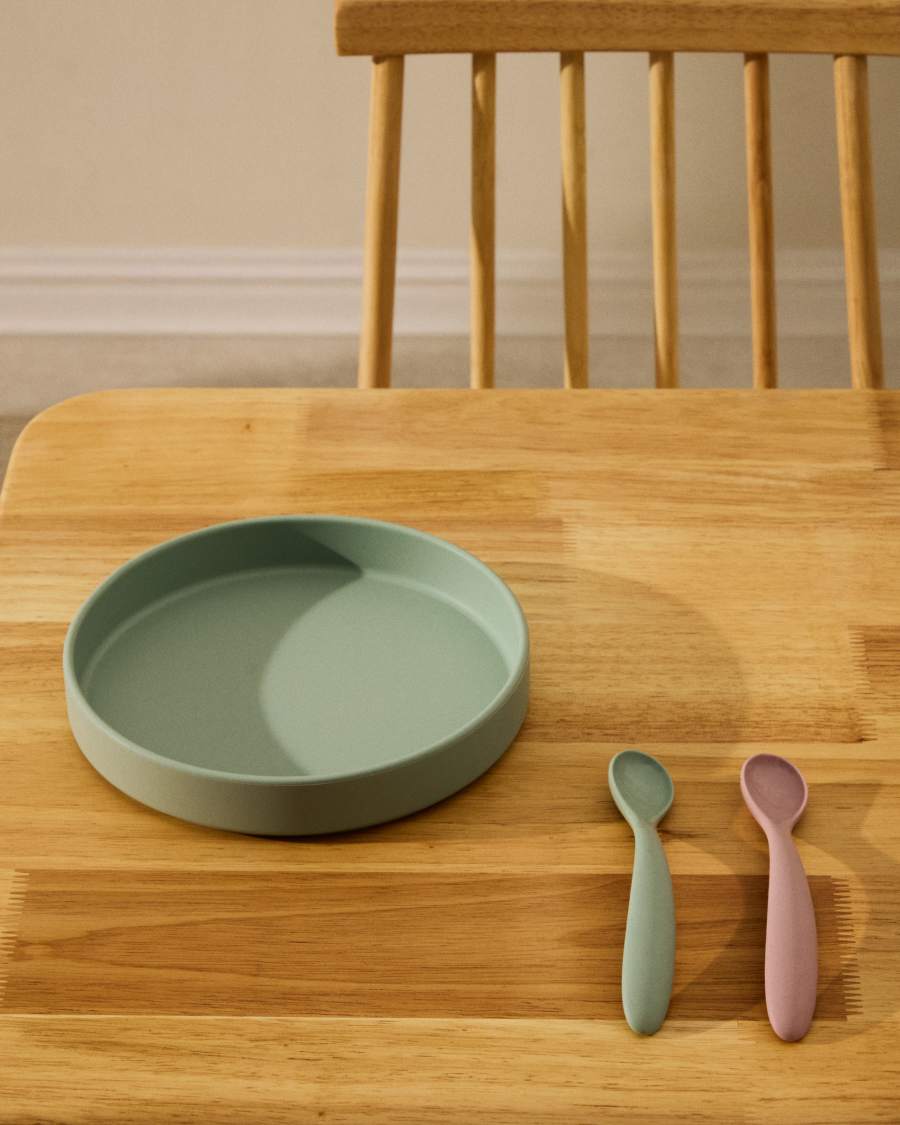 Lili set of two spoons in pink and turquoise silicone