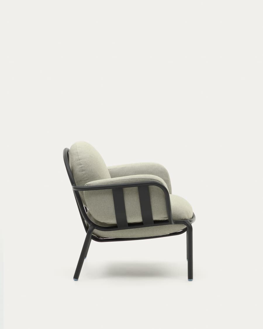 Joncols outdoor armchair with beige upholstery and aluminium with grey painted finish