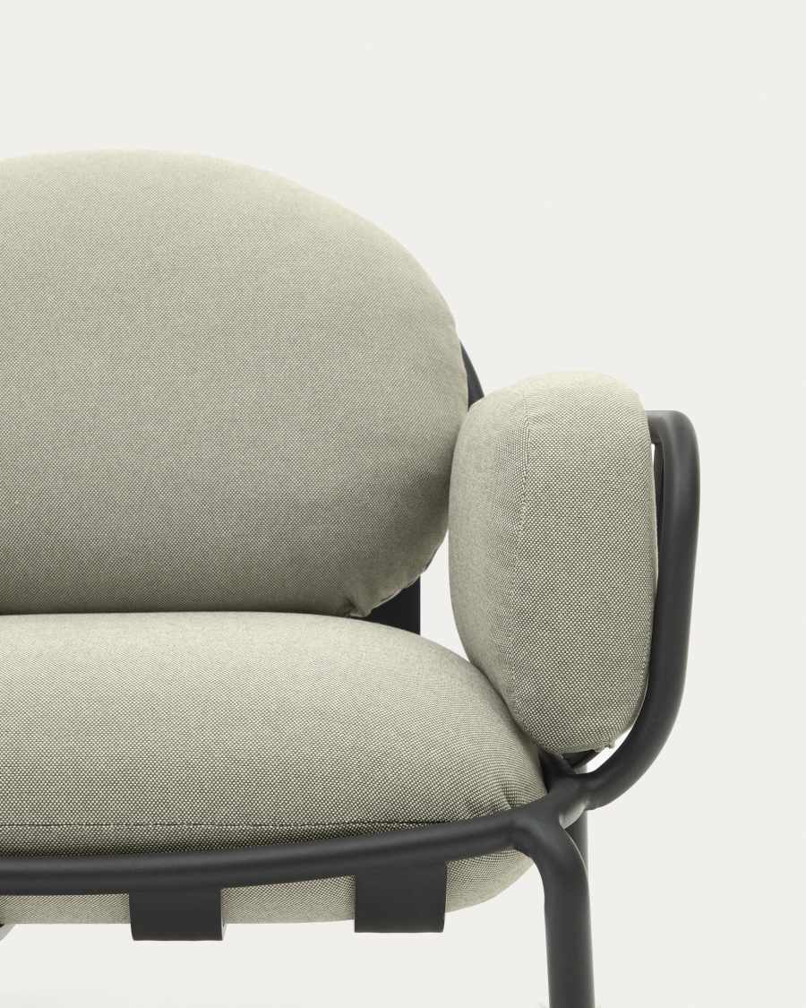 Joncols outdoor armchair with beige upholstery and aluminium with grey painted finish