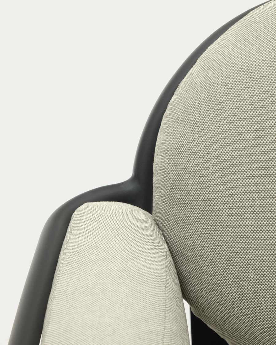 Joncols outdoor armchair with beige upholstery and aluminium with grey painted finish