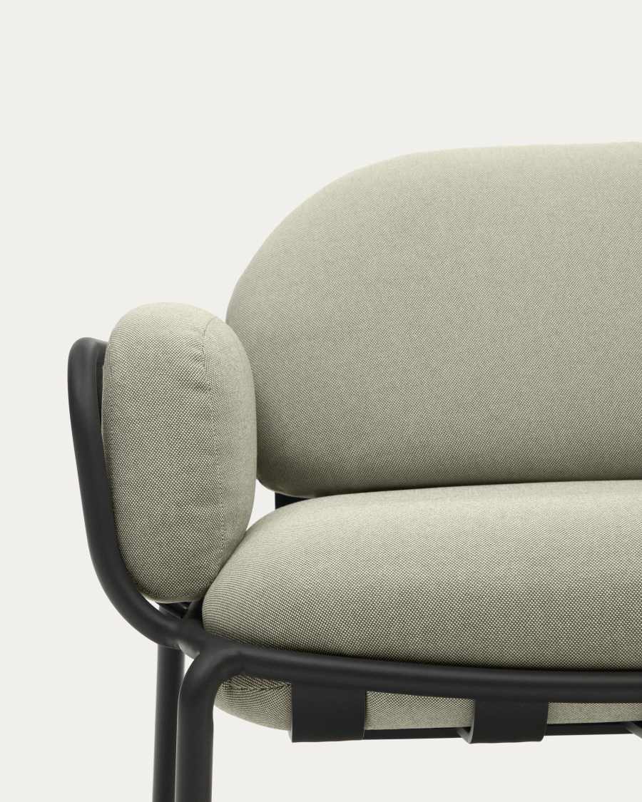 Joncols outdoor 2-seater sofa with beige upholstery and aluminium with grey painted finish 164cm