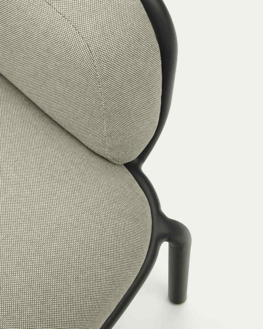 Joncols outdoor 2-seater sofa with beige upholstery and aluminium with grey painted finish 164cm