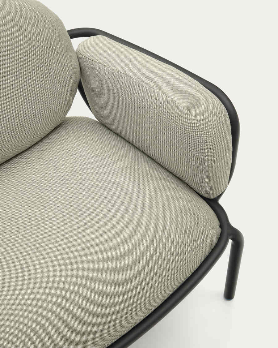 Joncols outdoor armchair with beige upholstery and aluminium with grey painted finish