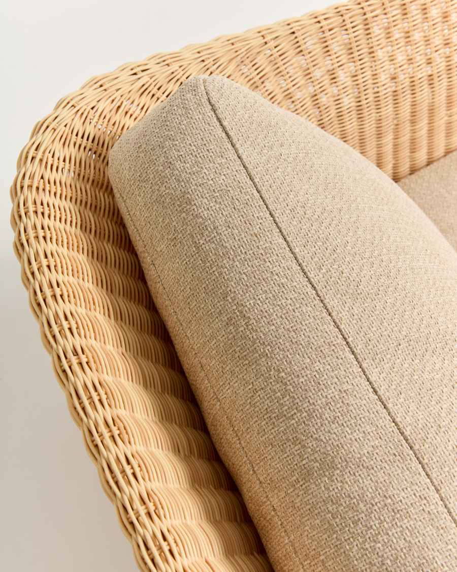 Galea armchair in FSC 100% solid teak wood and synthetic rattan