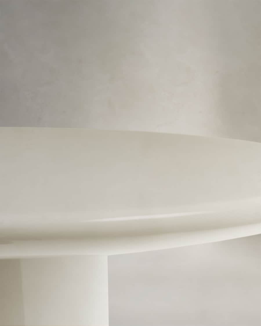 Couchtisch Albanella aus Zement mit glänzend weißem Finish Ø 110 cm