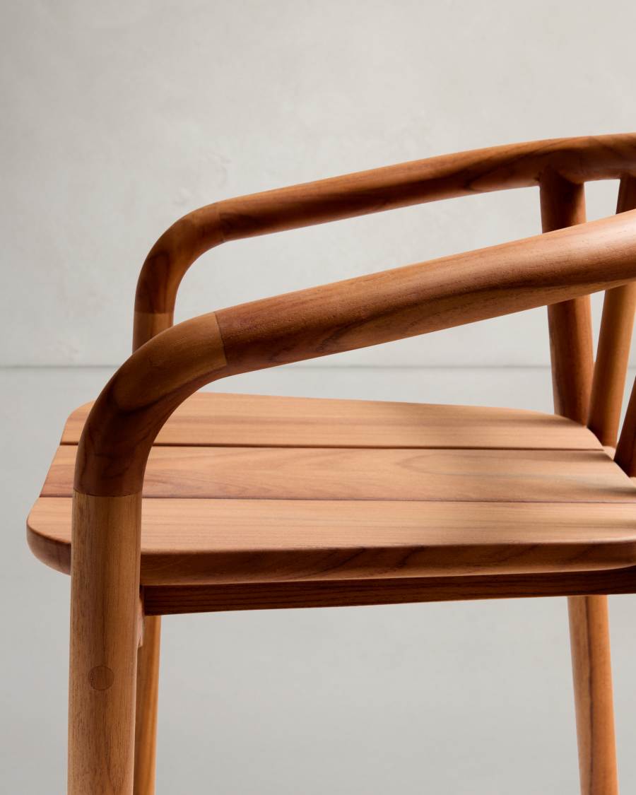 Turqueta outdoor stool made of FSC 100% solid teak wood, height 65cm