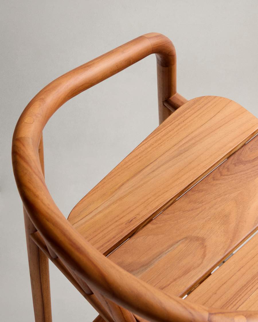 Turqueta outdoor stool made of FSC 100% solid teak wood, height 65cm