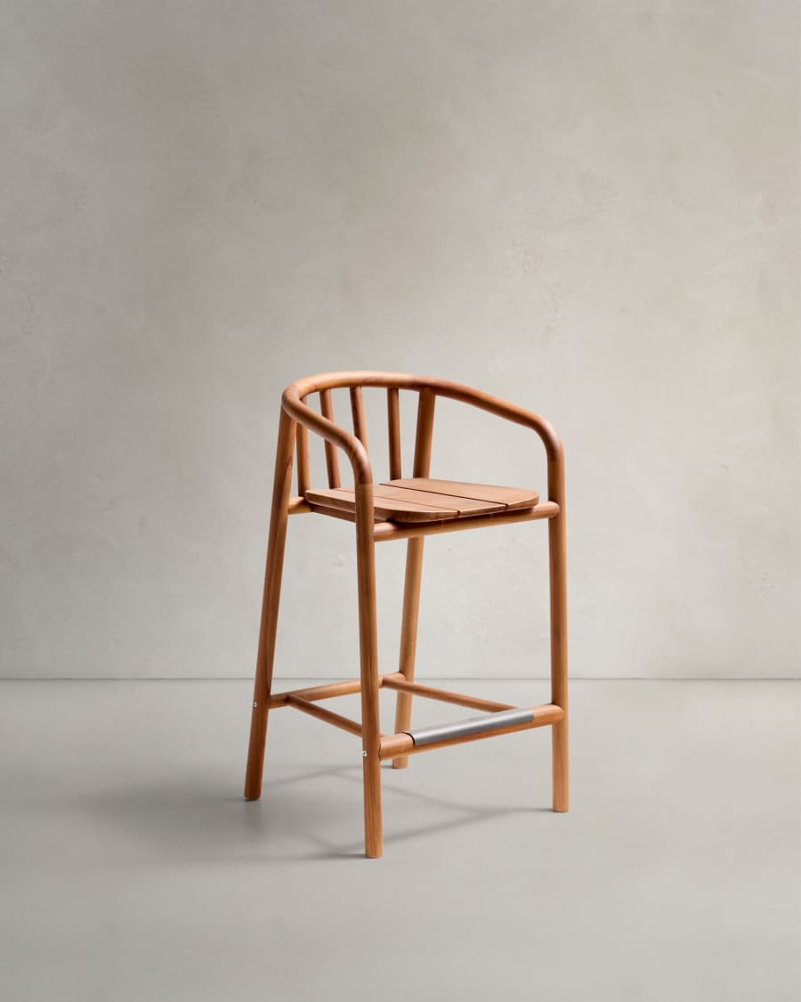 Turqueta outdoor stool made of FSC 100% solid teak wood, height 65cm