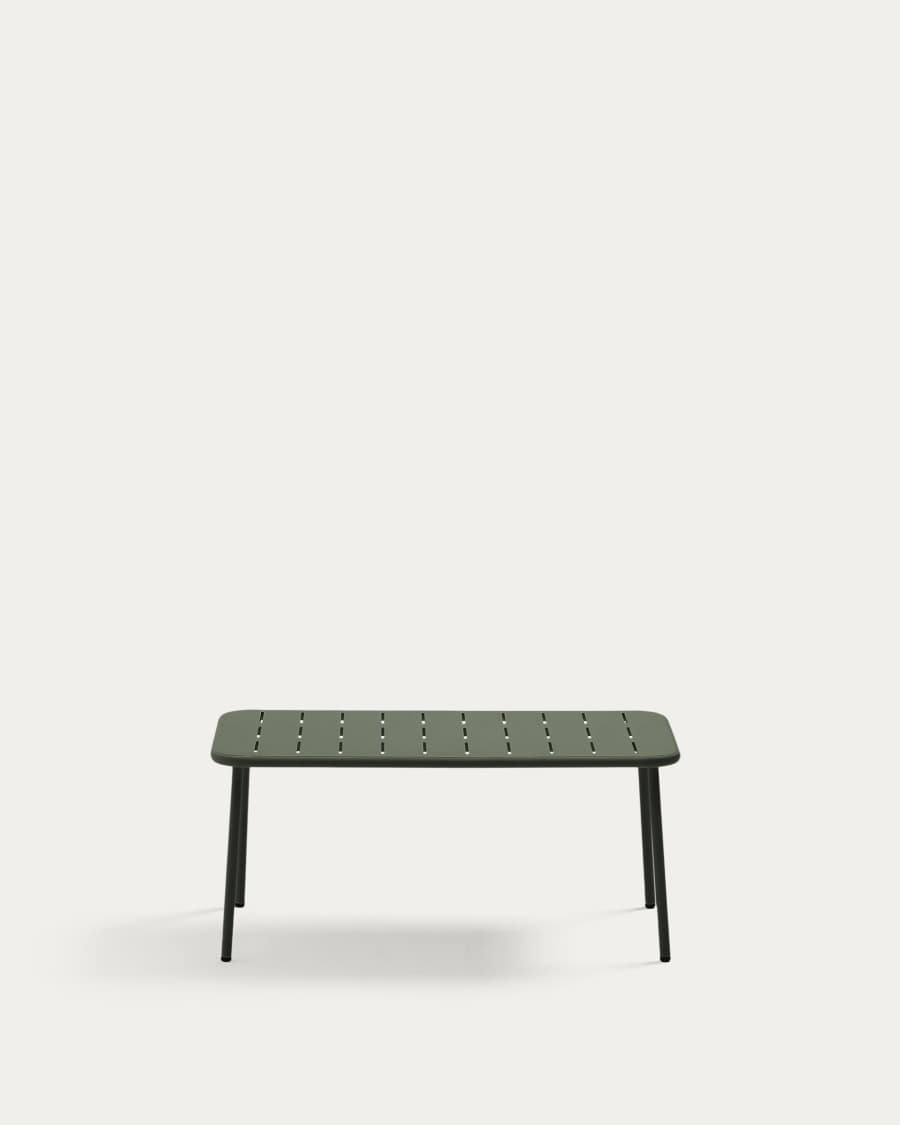 Zivia outdoor coffee table in green galvanised steel 90 x 50cm
