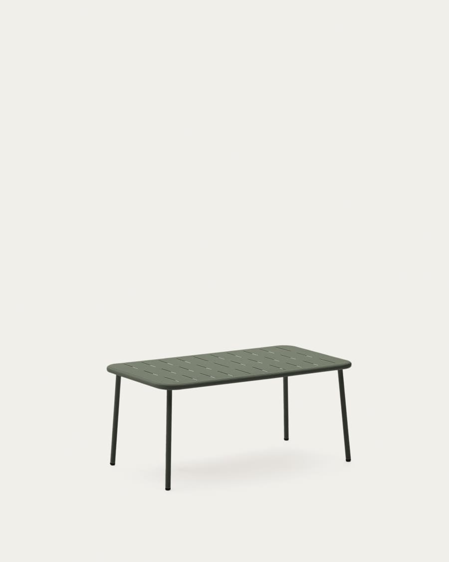 Zivia outdoor coffee table in green galvanised steel 90 x 50cm