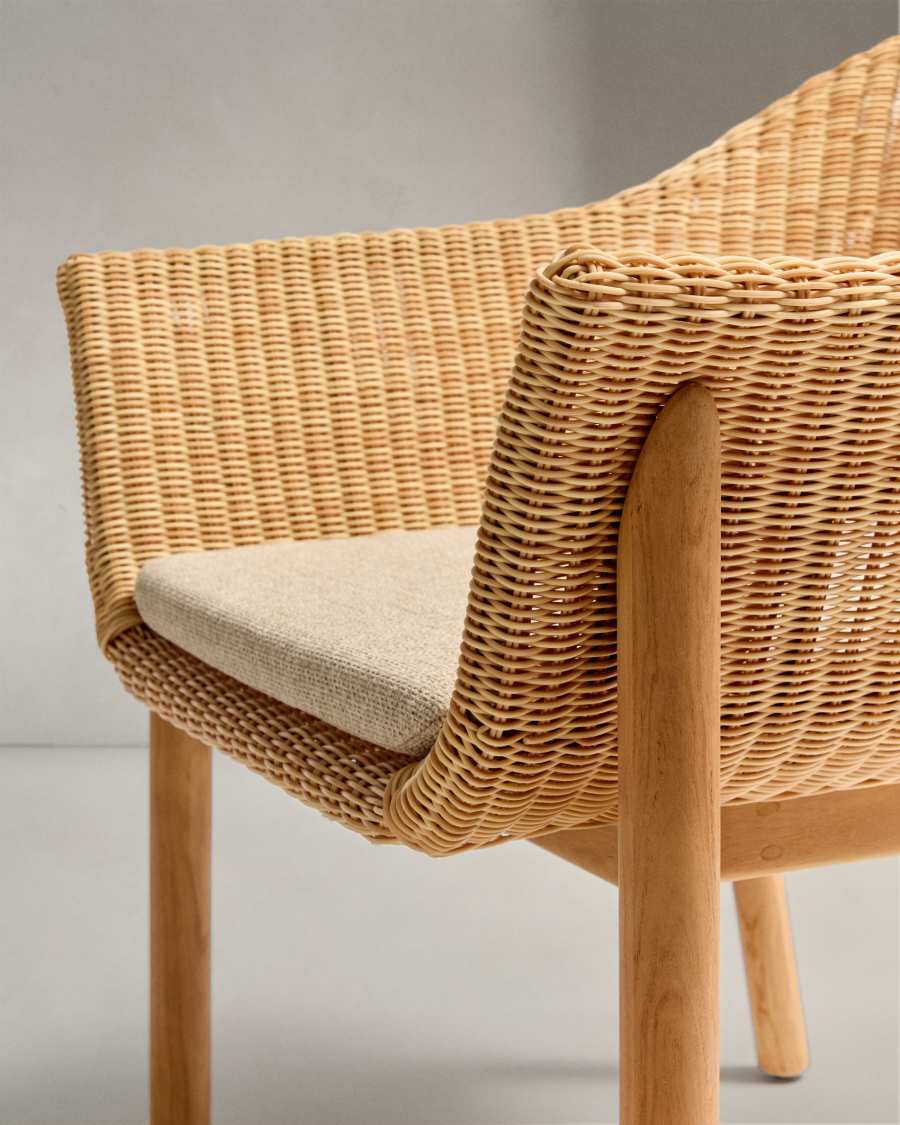 Galea chair in FSC 100% solid teak wood and synthetic rattan