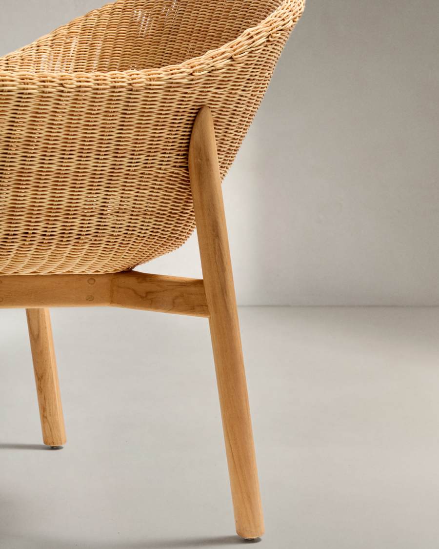 Galea chair in FSC 100% solid teak wood and synthetic rattan