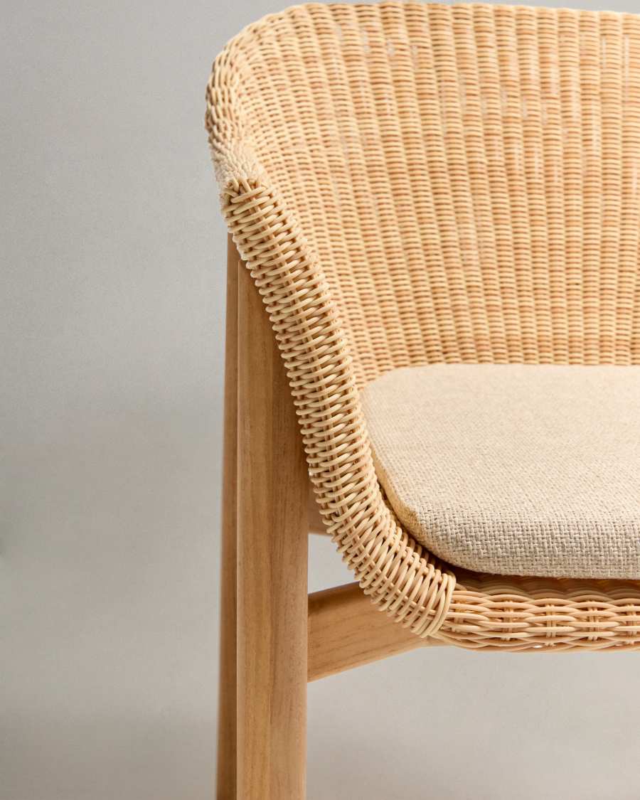 Galea chair in FSC 100% solid teak wood and synthetic rattan