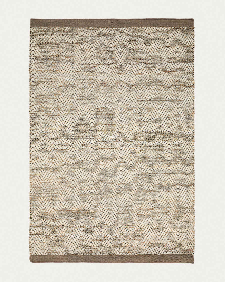 Jute-Jacquardteppich Arpe beige 160 x 230 cm