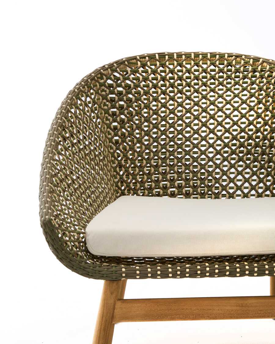 Olbia armchair made of synthetic rattan and FSC 100% solid teak wood