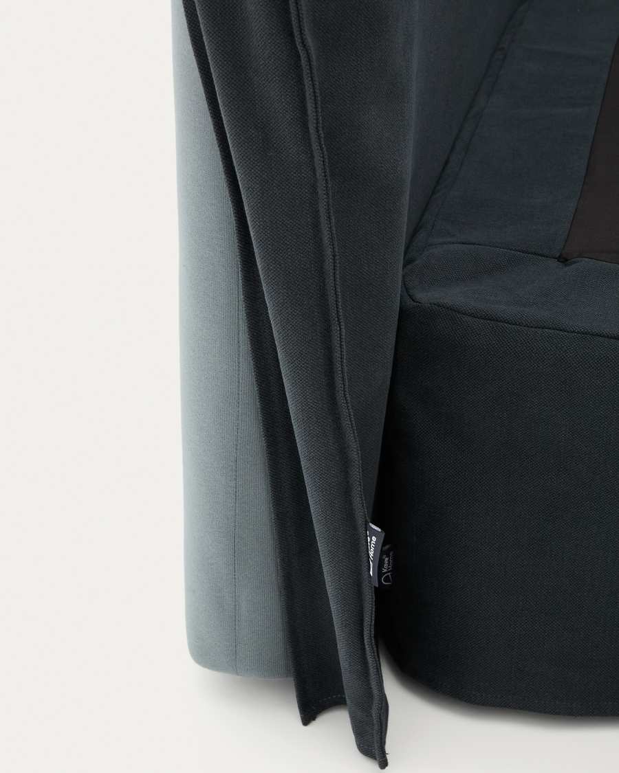 Anthracite grey linen and cotton Jaira bed base cover for a 160 x 200 cm mattress