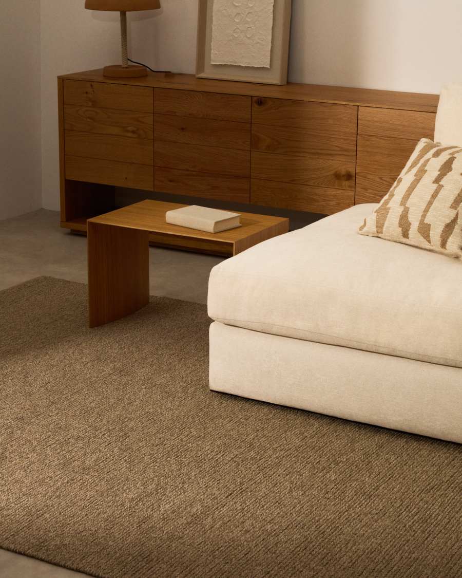 Galinda vloerkleed van synthetische vezels taupe 160 x 230 cm