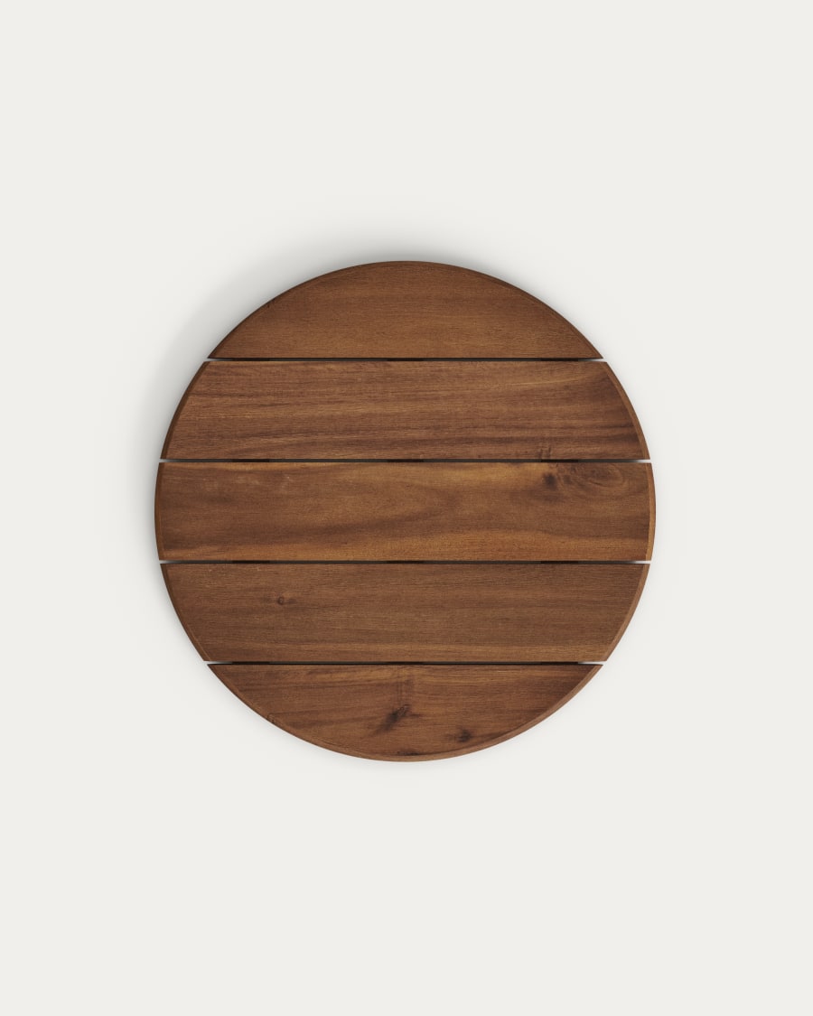 Saura round table top made of acacia wood in a walnut finish, Ø70 cm FSC 100%