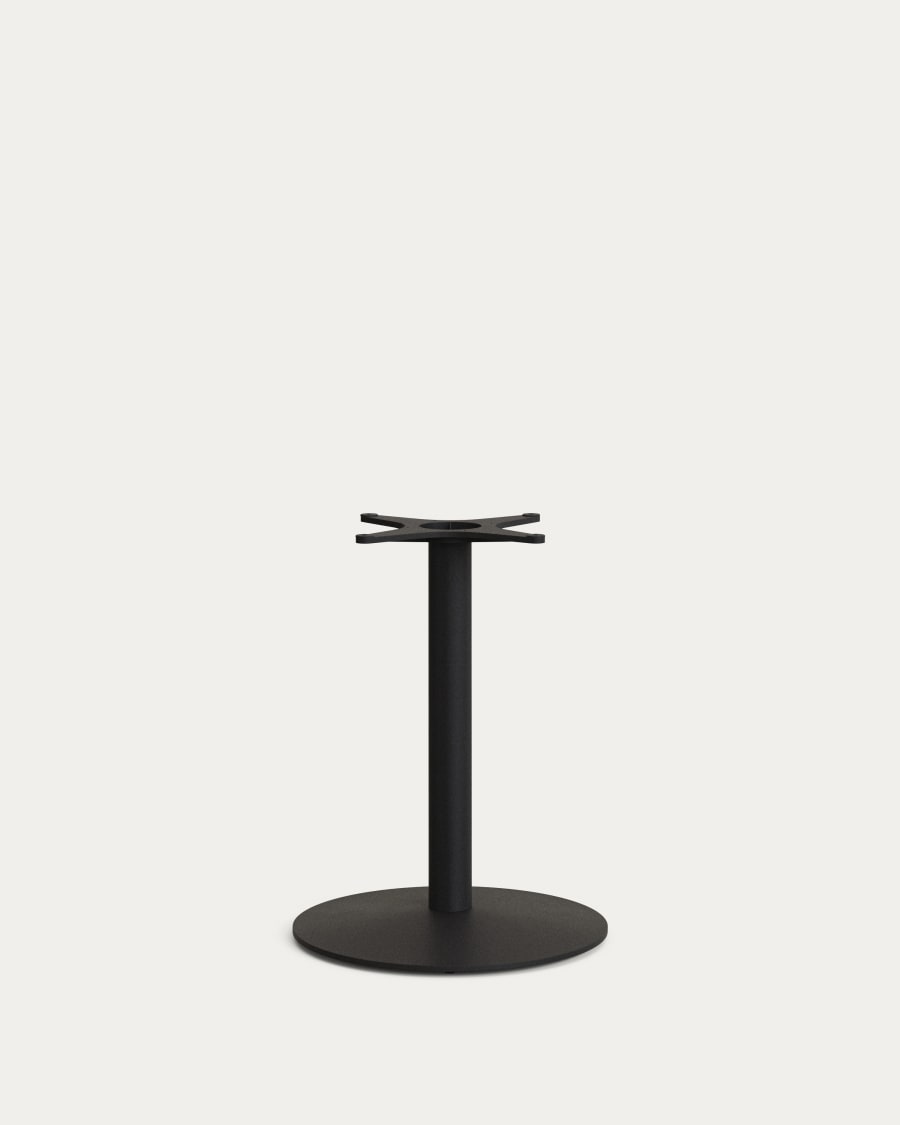 Esilda bar-table leg with large round metal base in a painted black finish