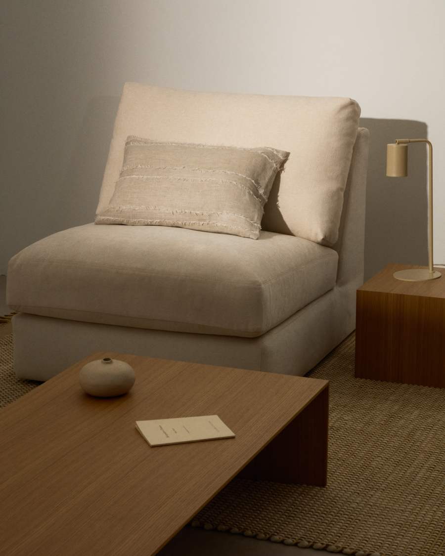 Funda de coixí Neris 100% lli beix 40x60 cm