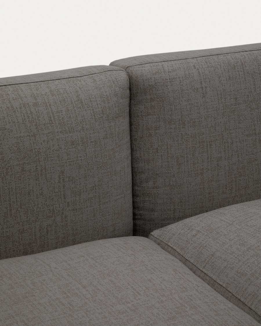 Sofa modułowa ogrodowa Sorells 2-osobowa z szarą tapicerką i z zielonego aluminium 201 cm