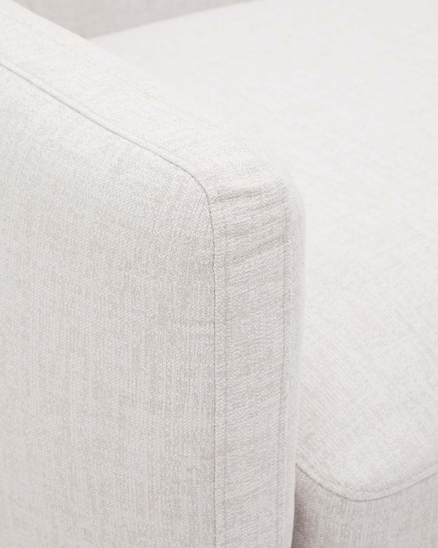 Modulares Outdoor-Sofa Sorells mit 2 Sitzplätzen mit beigefarbener Polsterung und grauem Aluminium, 201 cm