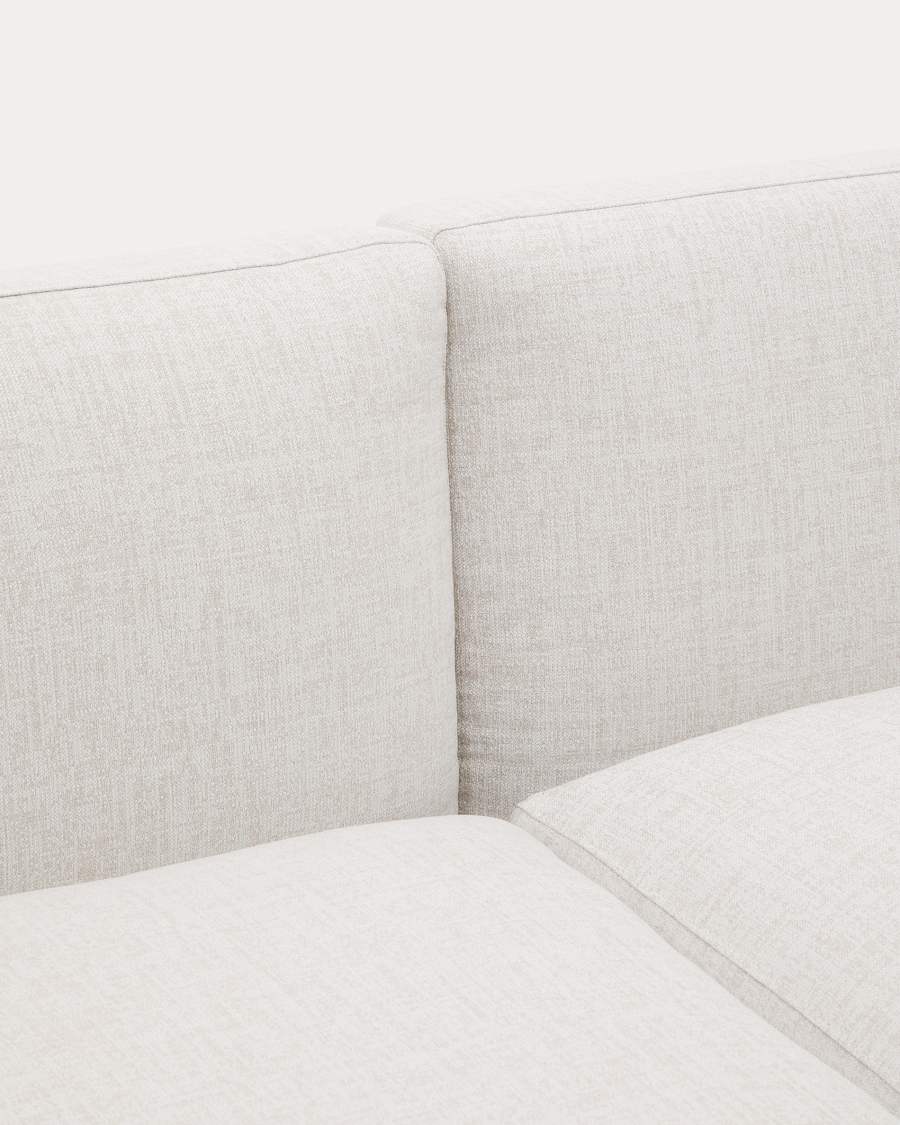 Modulares Outdoor-Sofa Sorells mit 2 Sitzplätzen mit beigefarbener Polsterung und grauem Aluminium, 201 cm