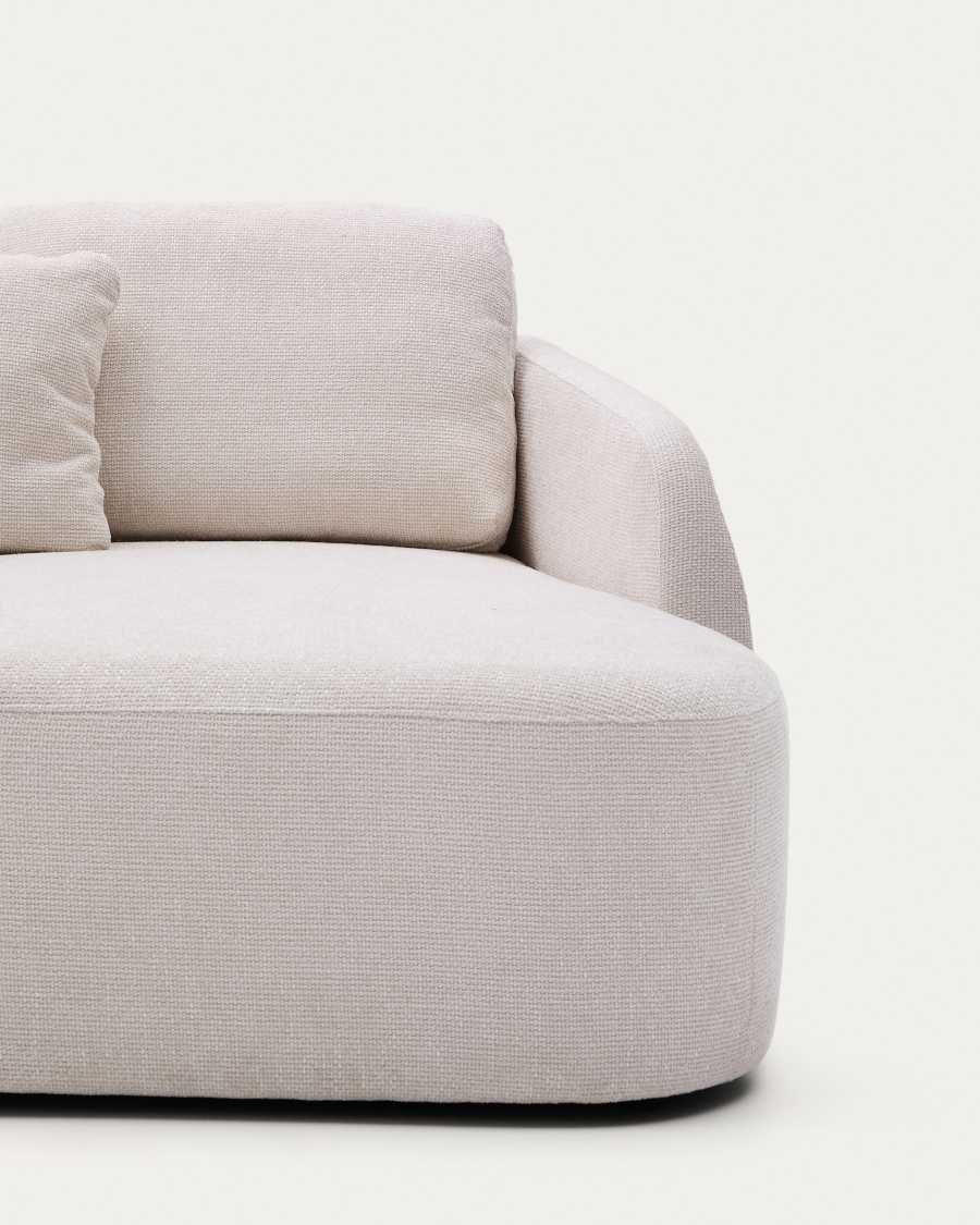 Laira 3-seater sofa bed with right chaise longue in ecru chenille 246cm FSC Mix Credit