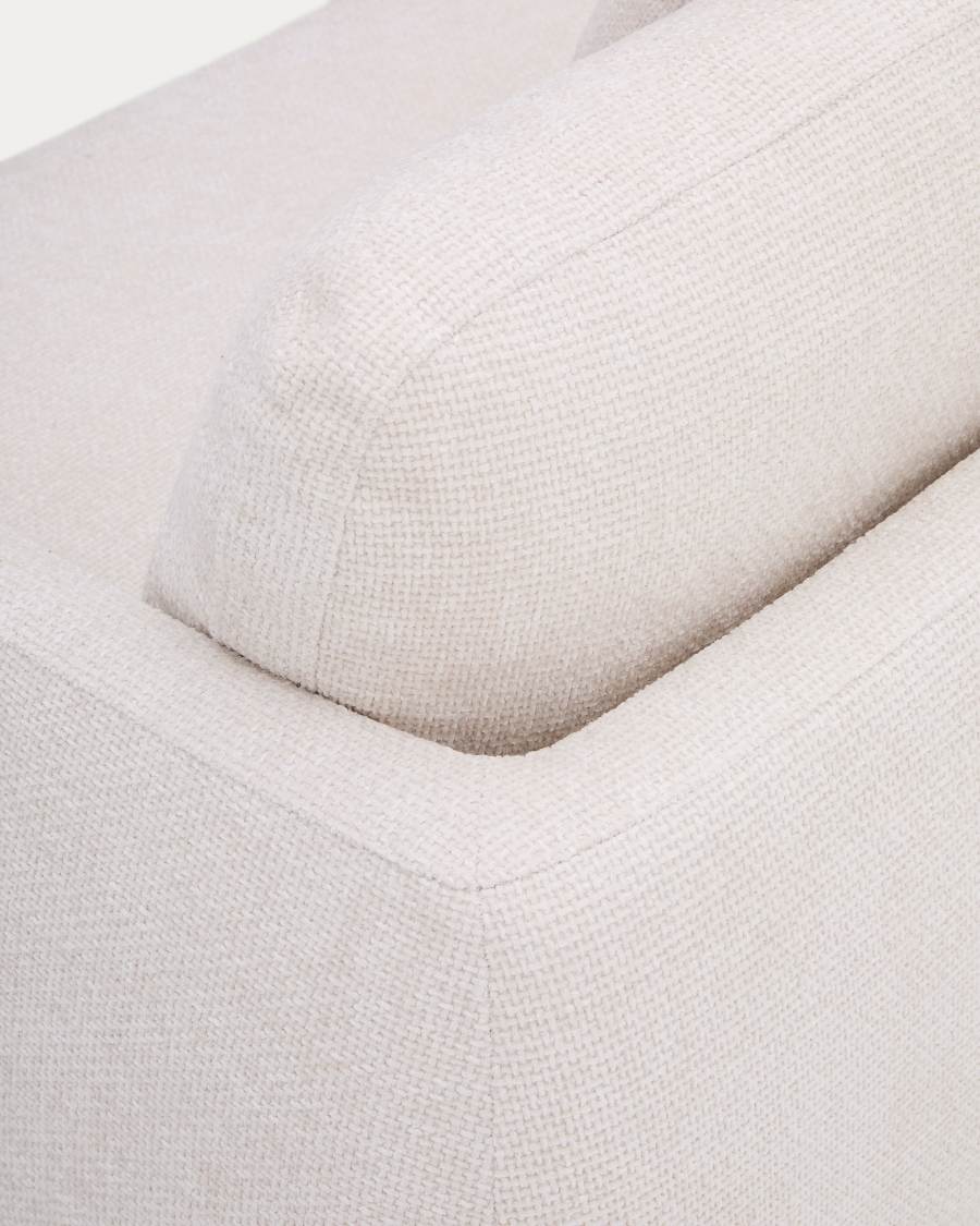 Divano letto Laira 3 posti in ciniglia con chaise longue sinistra écru 246 cm FSC Mix Credit