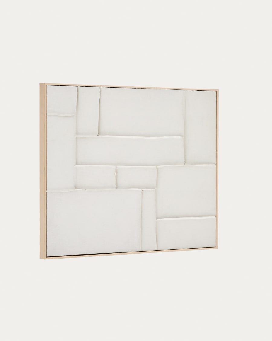 Klis white linen picture with geometric shapes, 80 x 100 cm