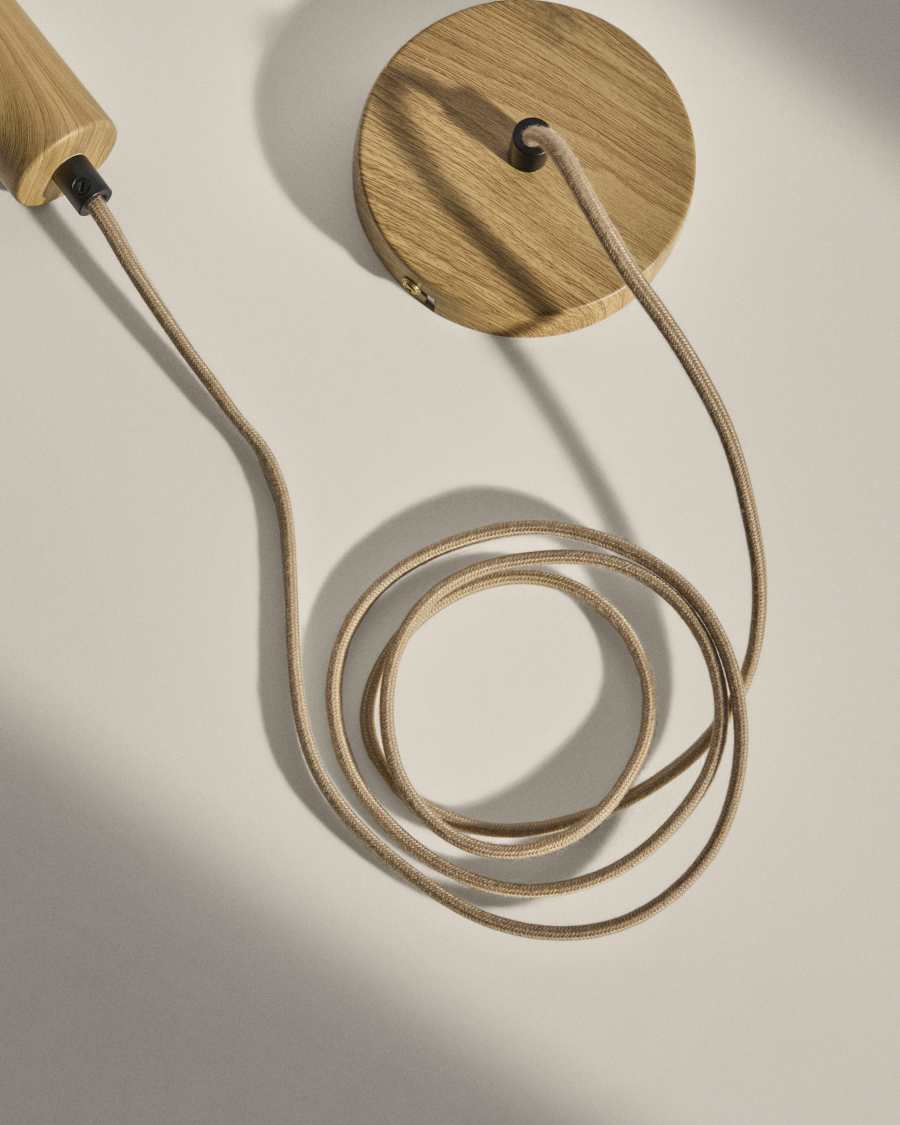 Kaede metal lamp fitting in a wood effect, 150 cm