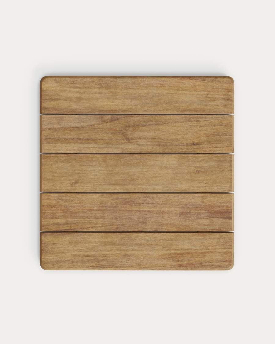 Esilda outdoor tall table with FSC 100% acacia top 80x80cm and green steel base Ø55x96cm