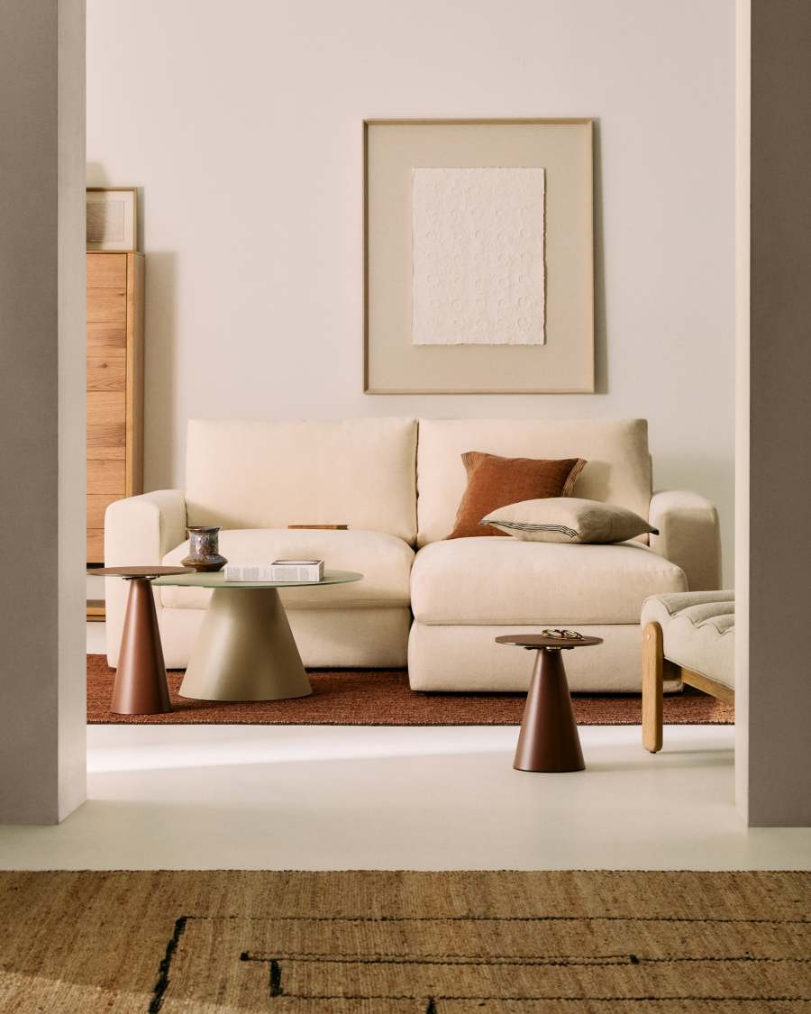 Alea chenille modulaire 3-zitsbank met afneembare hoezen en chaise longue rechts 220 cm