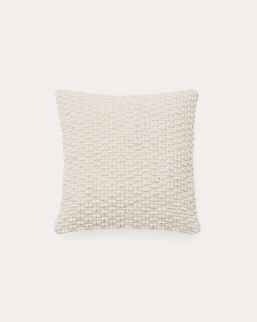 Mascarell white cotton and polyester cushion cover 50 x 50 cm