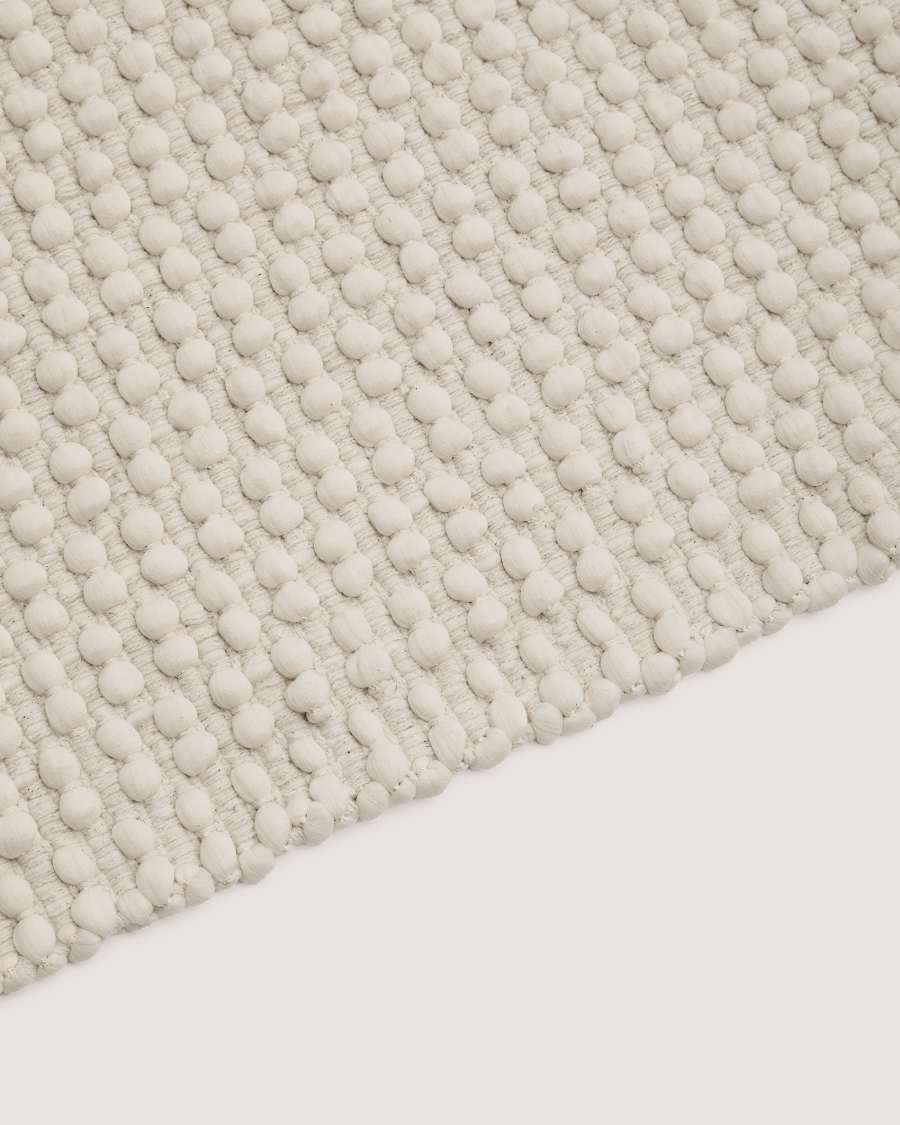 Runner rug Mascarell white cotton and polyester 70 x 140 cm