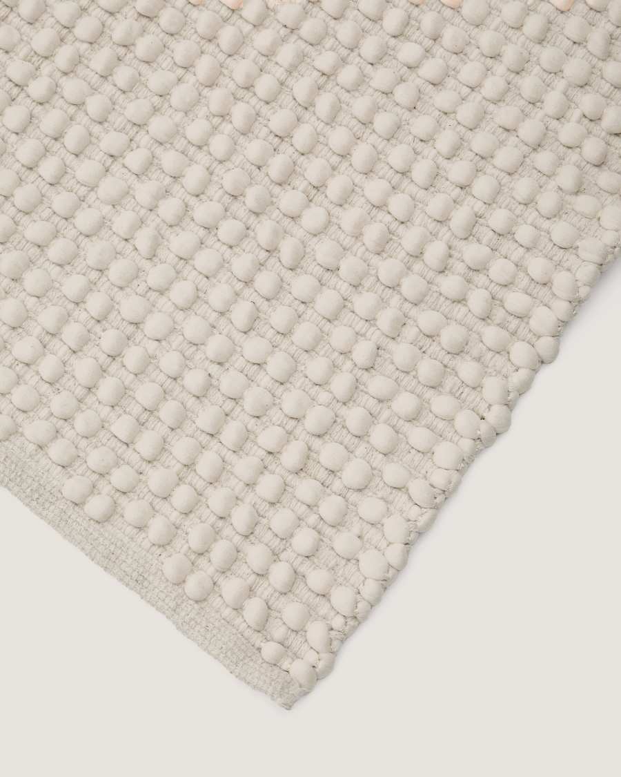 Runner rug Mascarell white cotton and polyester 70 x 140 cm