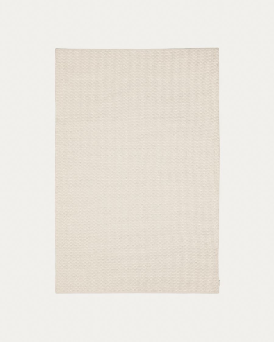 Mascarell rug, cotton and polyester in white, 200 x 300 cm