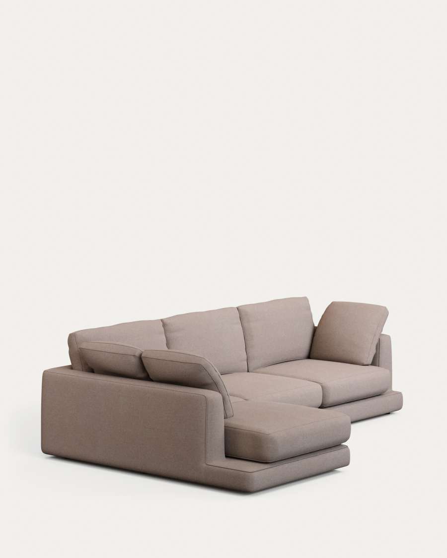 Gala 4-seater sofa with left chaise longue taupe, 300 cm