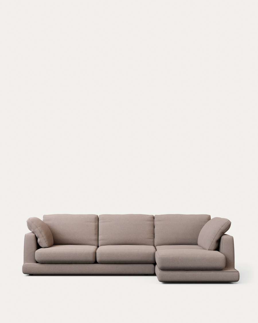 Gala 4-seater sofa with right chaise longue taupe, 300 cm