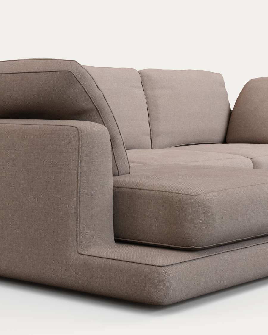 Gala 4-seater sofa with left chaise longue taupe, 300 cm