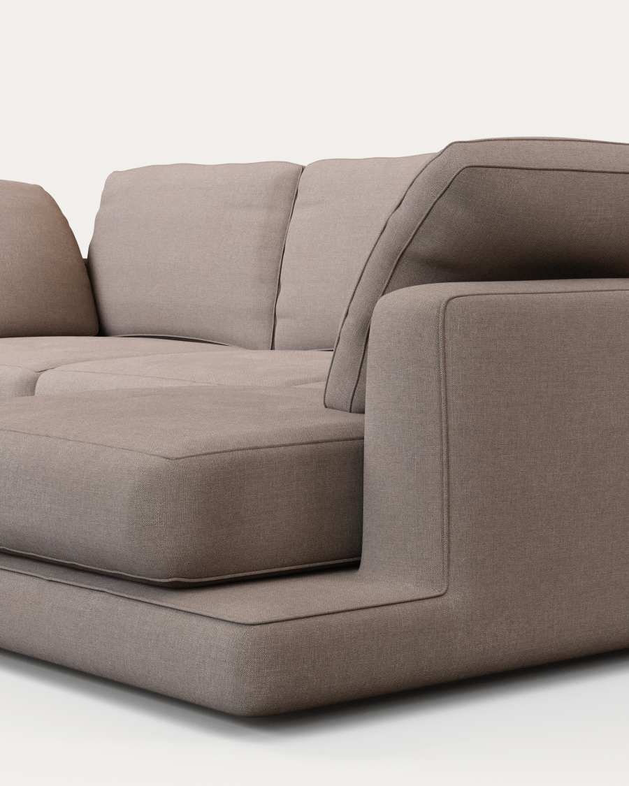 Gala 4-seater sofa with right chaise longue taupe, 300 cm