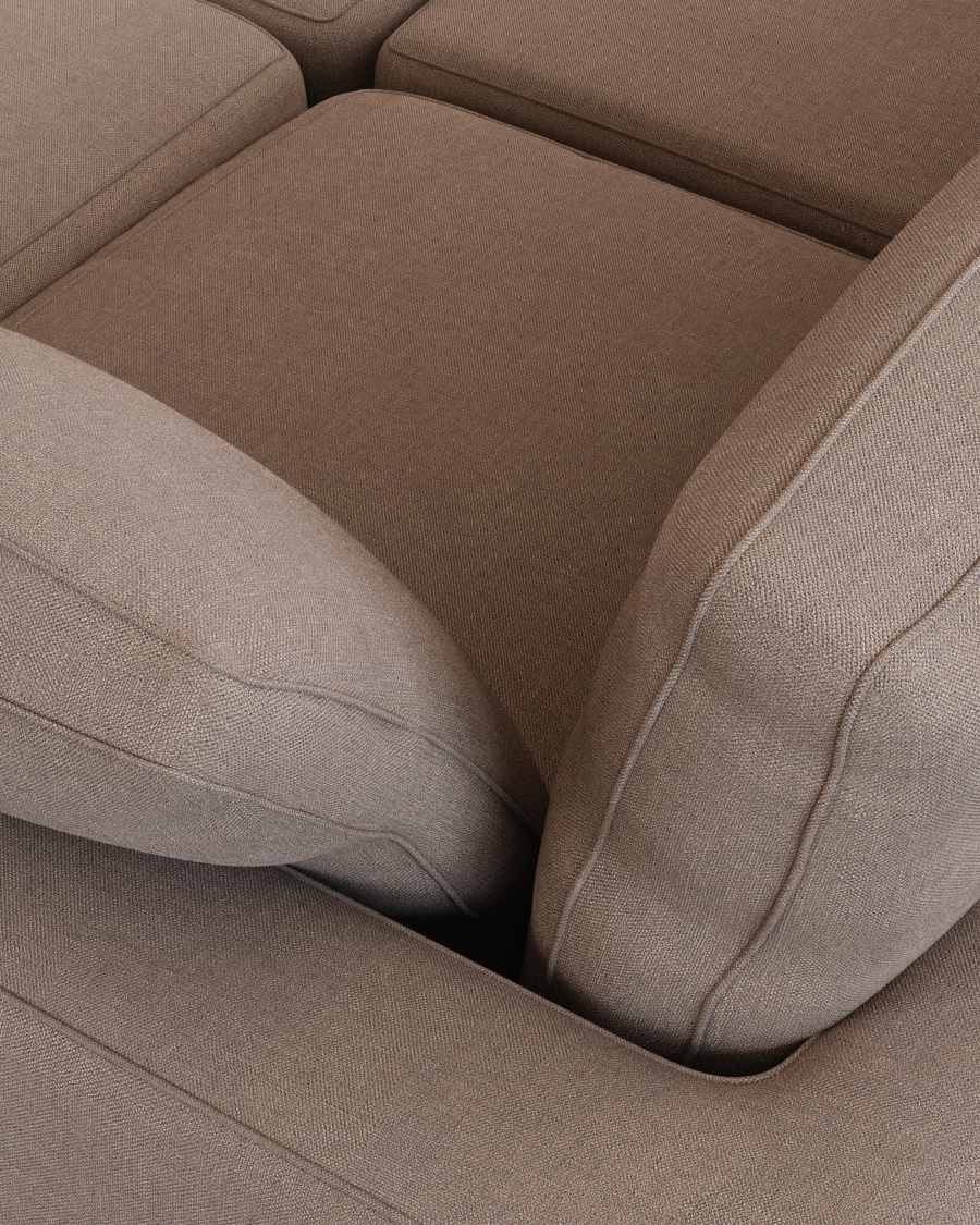 Gala 3-seater sofa with double chaise longue taupe, 210 cm