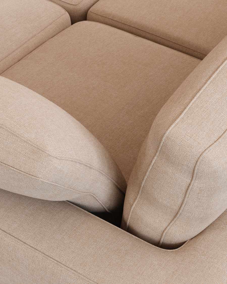 Gala 3-seater sofa with double chaise longue beige, 210cm