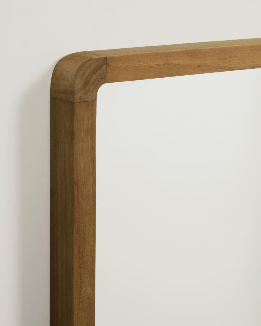 Mirall Shamel de fusta massissa de teca amb acabat noguera 45 x 70 cm